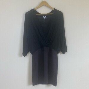 Splendid Black Faux Wrap Mini Dress Size Medium